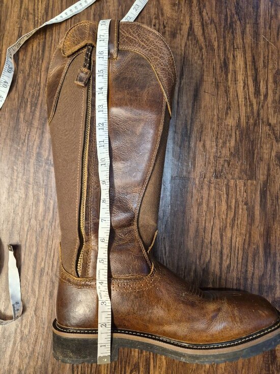 Justin Stampede Rugged Tan Square Toe Snake Boot 9.5 Cowboy Western Hunter Rodeo main image 4